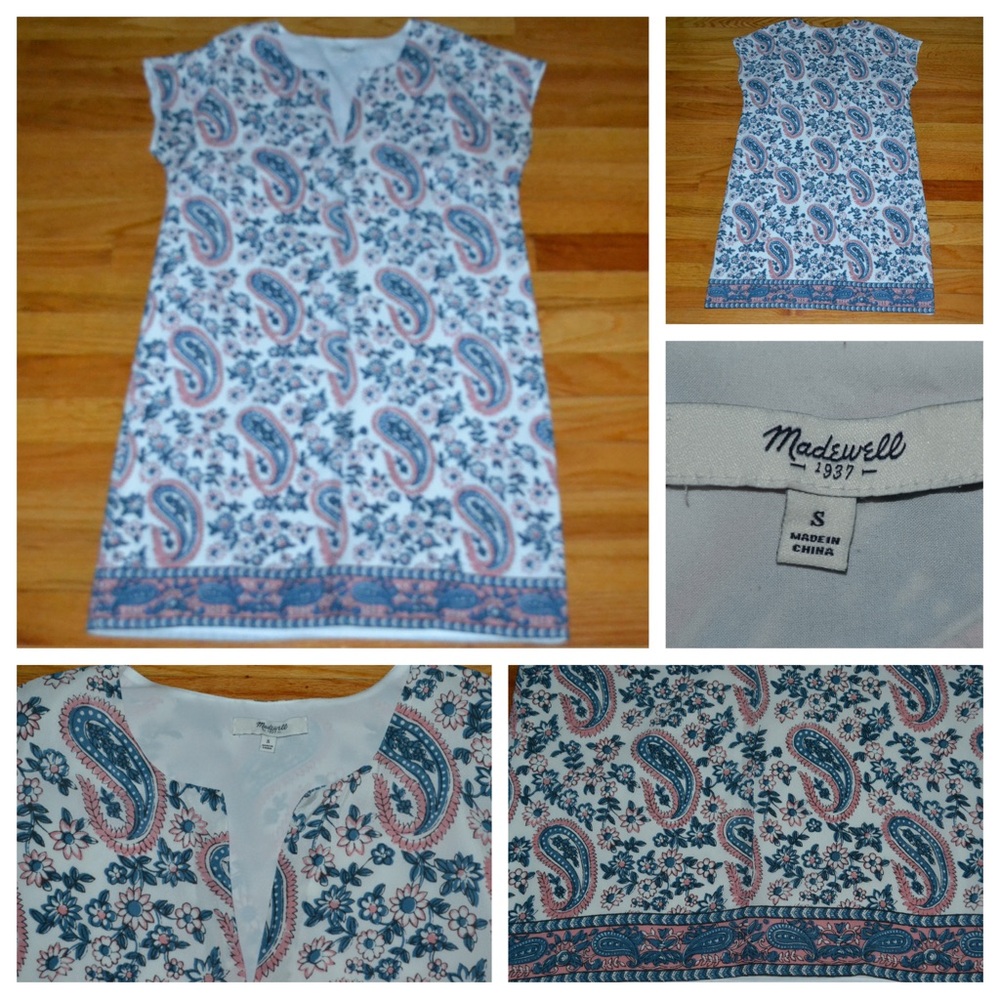 Women’s Madewell silk paisley dress, size small